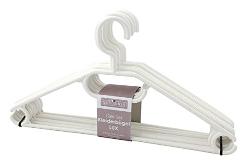 Sustania KleBü - Kleiderbügel 10 Stück in weiß | Wäschebügel aus Kunststoff - Made in Germany Sustania KleBü - Kleiderbügel 10 Stück in weiß | Wäschebügel aus Kunststoff - Made in Germany von Menz Stahlwaren