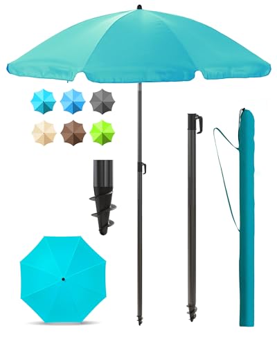 Menz Sonnenschirm Sunnyjoy Balkon + Sonnenschirmhülle - UV50+ Strandschirm 180 cm, Balkonschirm mit Knickfunktion, Gartenschirm, Sonnenschirm Strand - Fb. Türkis Menz Sonnenschirm Sunnyjoy Balkon + Sonnenschirmhülle - UV50+ Strandschirm 180 cm, Balkonschirm mit Knickfunktion, Gartenschirm, Sonnenschirm Strand - Fb. Türkis von Menz