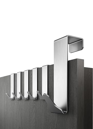 Menz Premium Türhaken im 6er SET - Edelstahl Türhaken zum Einhängen mit hoher Tragkraft - Funktionale Kleiderhaken Tür als Türgarderobe zum Einhängen, Türhakenleiste zum Einhängen von Menz