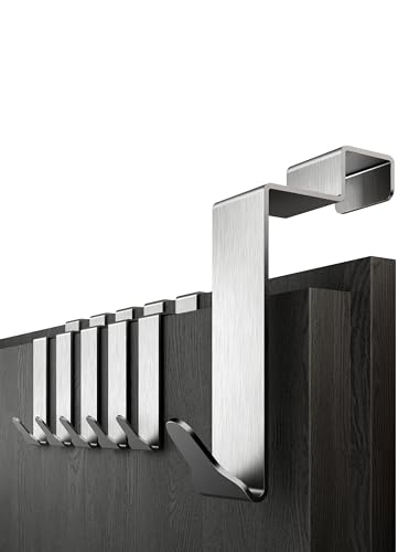 Menz Premium Türhaken zum Einhängen Innenseite im 6er SET - Edelstahl Kleiderhaken Tür Innenseite, Türgarderobe innen - Handtuchhalter Tür innen, Türhaken Rückseite mit hoher Tragkraft von Menz