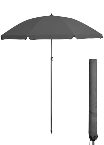 Menz Sonnenschirm, inkl. Hülle - UPF 50+ Sonnenschirm Strand, Strandschirm windfest stabil, Sonnenschirm Garten, Sonnenschirm Balkon 180 cm, Balkon-Schirm in Beige von Menz