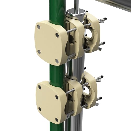 Menz Sonnenschirmhalter Balkongeländer 2er Set - Kompakte Schirmhalterung Balkongeländer als sicherer Sonnenschirmständer Balkon, flexibel verwendbare Sonnenschirm Halterung Balkon in Sandbraun von Menz