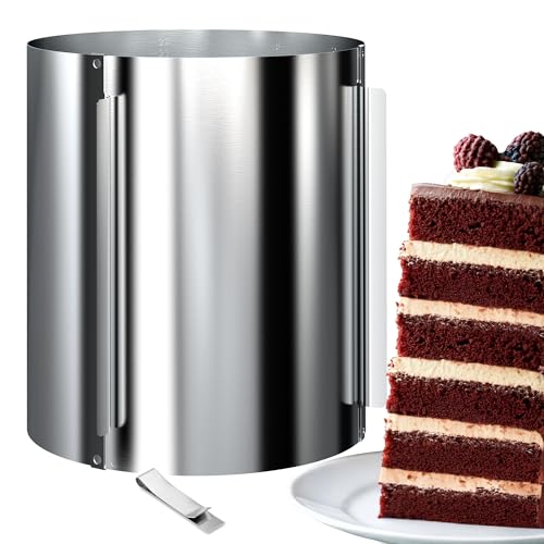Menz Tortenring verstellbar hoch 30 cm - Edelstahl Kuchenring rund verstellbar Ø 16-30 cm, Stabiler Backring und Backrahmen rund, extra-hohe Tortenform zum Schichten und Dekorieren Menz Tortenring verstellbar hoch 30 cm - Edelstahl Kuchenring rund verstellbar Ø 16-30 cm, Stabiler Backring und Backrahmen rund, extra-hohe Tortenform zum Schichten und Dekorieren von Menz