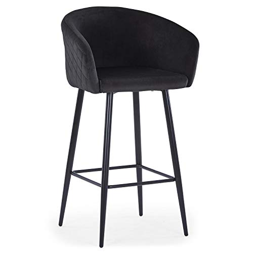 Menzzo Bobby Barhocker mit Samtbezug Schwarz Menzzo Bobby Barhocker mit Samtbezug Schwarz von Menzzo