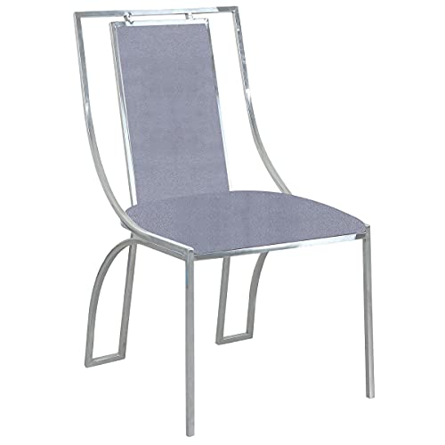 Menzzo Catarina Set mit 2 Stühlen, Silberne Stuhlbeine und Samtbezug Silber von Menzzo