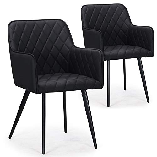Menzzo Clark Set mit 2 Stühlen Kunstleder Schwarz von Menzzo