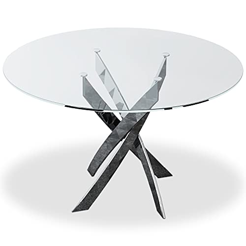 Menzzo Corix Runde und ovale Tische, Transparent, L120 x T120 x H75 cm Glasstärke: H0,8 cm von Menzzo