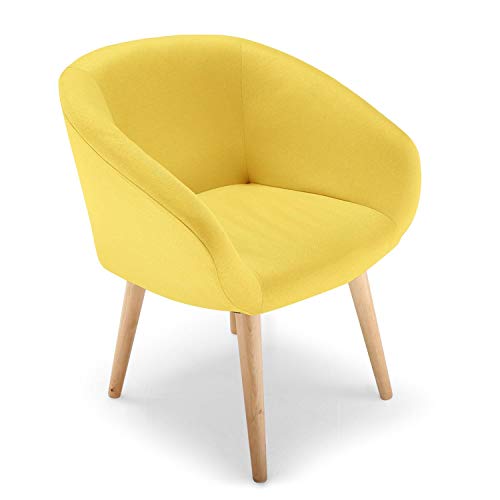 Menzzo Frost Skandinavisch, Stoff, Gelb, L67 x T57 x H76 Sitzfläche H49 cm, L67 x T57 x H76 cm Sitzfläche H49 cm von Menzzo