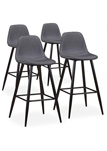 Menzzo Jody Stuhlgruppen, Stoff, Grau, L40 x T46 x H100 cm Sitzfläche: H73,5 cm von Menzzo