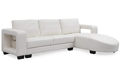 Menzzo Matha Ecksofas, Weiß, L275 x T190 x H72 cm von Menzzo