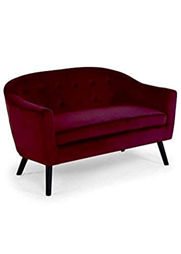 Menzzo Savoy Skandinavisches 2-Sitzer Sofa mit Samtbezug Weinrot von Menzzo