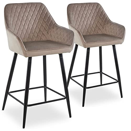 Menzzo Veronika 2er Set Barstühle Samtbezug Taupe Menzzo Veronika 2er Set Barstühle Samtbezug Taupe von Menzzo