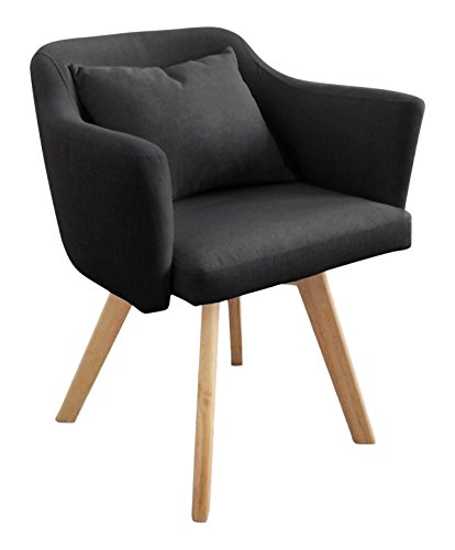 Menzzo skandinavischen Dantes Stuhl/Sessel Stoff schwarz 58 x 58 x 70 cm von Menzzo