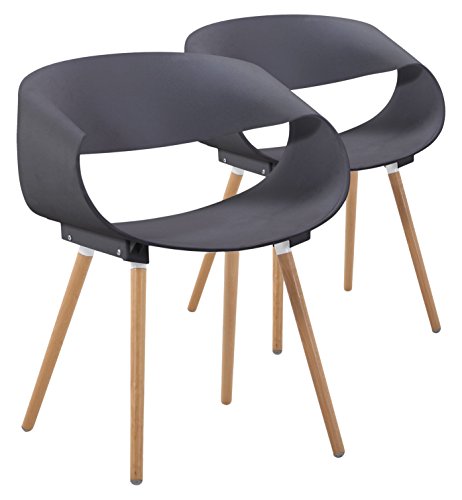 Zenata Set mit 2 skandinavischen Designstühlen Grau von Menzzo