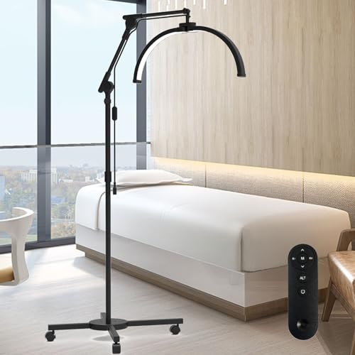 MeoYlaery Halbmond Lampe, Beauty Lampe Stehend, Wimpern-Licht für Wimpernverlängerungen, 360° drehbarer Lichtkopf, 3 Farbtemperaturen, Halbmond-Ringlampe für Schönheit von MeoYlaery