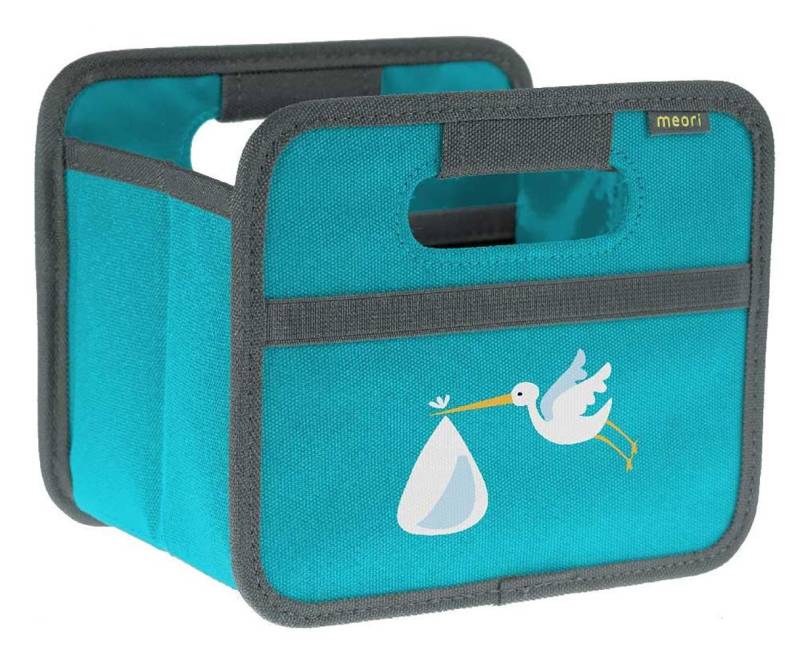 Meori Faltbox Mini Azur Blue blau mit Storch Ordnungskiste 18 L von hermey GmbH & Co. KG