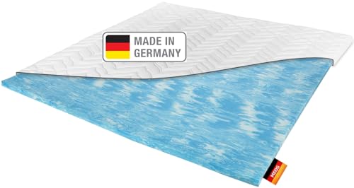 Meos® Gel-Schaum Topper 160x200cm für Matratzen & Boxspringbett - Made in Germany - hohes RG50 - Bezug bis 60°C waschbar - Matratzenauflage (160 x 200 cm) von Meos