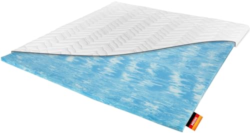 Meos® Gel-Schaum Topper 200x200cm für Matratzen & Boxspringbett - Made in Germany - hohes RG50 - Bezug bis 60°C waschbar - Matratzenauflage (200 x 200 cm) White von Meos