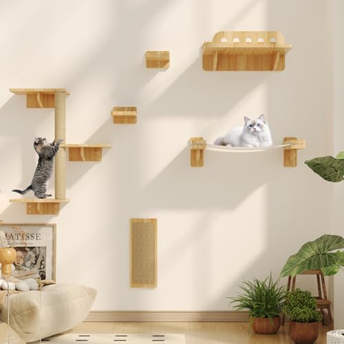 MeowHomm Holz Katzen Wandregale Katzenmöbel Set AMZ_C15 von MeowHomm