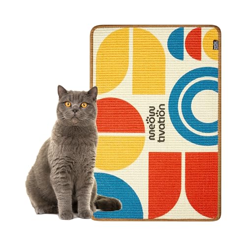 Kratzmatte für Katzen – 60 x 40 cm Kratzteppich aus Sisal mit Bauhaus-Design, natürliche Kratzbretter, widerstandsfähige Katzenmöbel, multifunktionale Sisalmatte, robuste Kratzpads für Katzen von Meowtivation