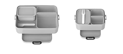 Mepal 2-tlg Limited Edition Bento-Lunchboxen Set Klein/Groß Take A – Brotdose mit Fächern, geeignet für bis zu 4 BZW. 8 Butterbrote, TPE/pp/abs, 0 mm Cool Grey - Grau von Mepal