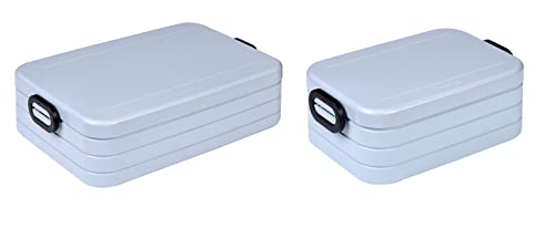 Mepal 2-tlg Take a Break Set – Nordic Blue – Groß/Klein – Lunchbox mit Trennwand – ideal für Mealprep – spülmaschinenfest, ABS von Mepal