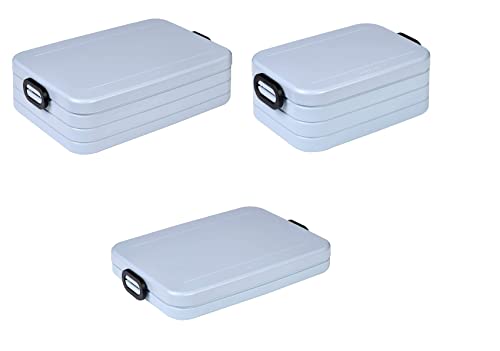 Mepal 3-tlg Take a Break Set – Old Nordic Blue – Groß - Klein - Flat – Lunchbox mit Trennwand – ideal für Mealprep – spülmaschinenfest, ABS von Mepal