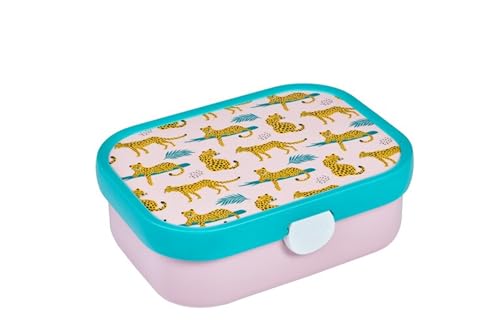 Mepal Brotdose Kinder - Bento Box Kinder - Brotdose Kinder mit Fächern & Gabel - Meal Prep Box mit Clip-Verschluss - BPA-frei & Spülmaschinenfest - 750 ml - Leopard von Mepal