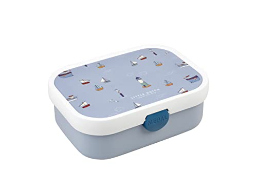 Mepal - Lunchbox Campus Little Dutch - Bento Lunchbox für Kinder - Brotdose mit Bento-Fach & Gabel - Meal Prep Box mit Clip-Verschluss - BPA-frei & Spülmaschinenfest - 750 ml - sailors bay von Mepal