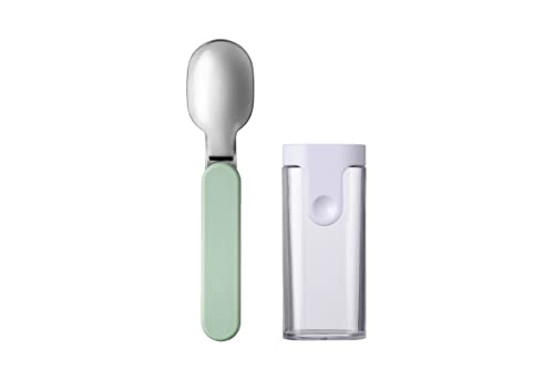 Mepal - Klapplöffel Ellipse - Wiederverwendbarer Löffel zum Mitnehmen - Klapplöffel für Joghurtbecher - Reisebesteck - Inklusive Aufbewahrungsetui - Edelstahl - Nordic sage von Mepal