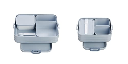 Mepal Brotdose Duo Pack - Midi + Large - Brotdose mit Bento Box - Lunchbox für kleine Snacks & Reste - Brotdose Erwachsene - Essenbox mit Fächern - Nordic blue von Mepal