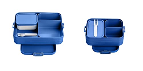 Mepal 2-tlg Bento-Lunchboxen Set Klein/Groß Take A – Brotdose mit Fächern, geeignet für bis zu 4 BZW. 8 Butterbrote, TPE/pp/abs, 0 mm Vivid Blue von Mepal