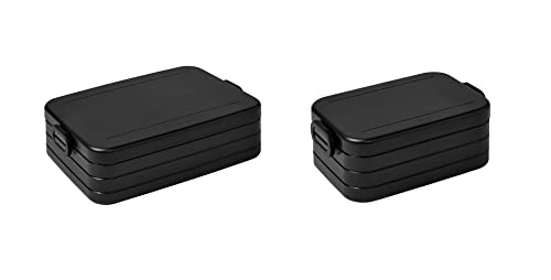 Mepal 2-tlg Take a Break Set – Limited Edition Schwarz/Black Edition – Large 1500 ml/Midi 900 ml – Lunchbox mit Trennwand – ideal für Mealprep – spülmaschinenfest, ABS von Mepal