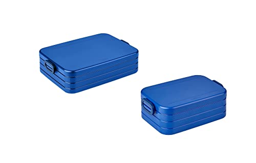 Mepal | Take a Break Duo Pack | Brotdose To Go | Lunchboxen für 2 bis 4 Sandwiches oder 4 bis 8 Brotscheiben | ideal für Meal Prep | Essenbox mit Unterteilung | Vivid blue von Mepal