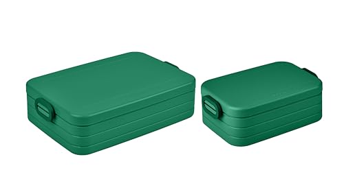 Mepal 2-tlg Take a Break Set – Vivid Green – Groß/Klein – Lunchbox mit Trennwand – ideal für Mealprep – spülmaschinenfest, ABS von Mepal