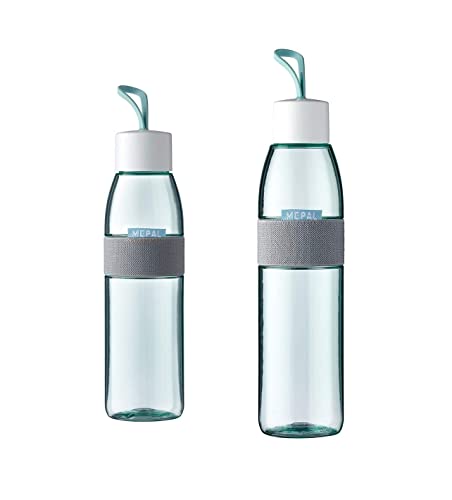 Mepal – Duo Pack Trinkflasche Ellipse Nordic Green – 500 & 700 ml Inhalt – auch für kohlensäurehaltige Getränke – bruchfestes Material - auslaufsicher - Spülmaschinengeeignet von Mepal