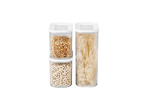 Mepal 3-teiliges Set Vorratsdosen mit Deckel - Lebensmittelbehälter Rechteckige - Küchenorganizer aus Kunststoff - Vorratsbehälter Luftdicht - 1x 2000 ml & 2x 1000 ml - White von Mepal
