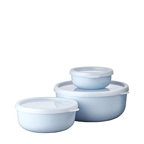 Mepal – Aufbewahrungsbox 3-teiliges Set Lumina – Frischhaltedosen mit Deckel für Kühlschrank, Gefrierschrank, Dampfgarer & Mikrowelle – 250 ml, 750 ml & 1500 ml – Nordic blue von Mepal