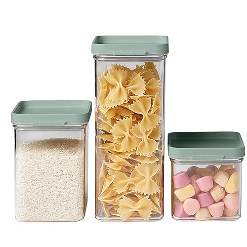 Mepal Vorratsdosen mit Deckel 3er-Set - Vorratsbehälter Luftdicht & Stapelbar - Küchenaufbewahrung & Organisation - Spülmaschinenfest - 700 ml, 1100 ml & 2000 ml - Nordic sage von Mepal
