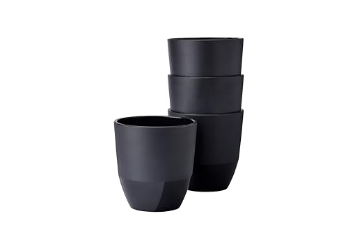 Mepal – Becher 4 Stück Silueta – Tee- und Kaffeebecher – Spülmaschinen- und mikrowellenfest – Geschirr – 200 ml – Nordic black von Mepal