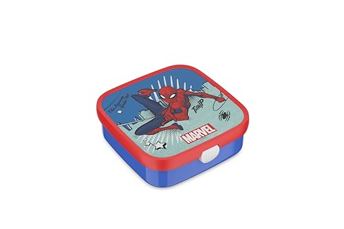 Mepal - Bento Brotdose Groß Campus - Bento Lunchbox für Kinder - Inklusive 2 auslaufsicheren Bento Fächern & Gabel - Bento-Fach ist mikrowellengeeignet - 2x 200 + 1250 ml - Spiderman von Mepal