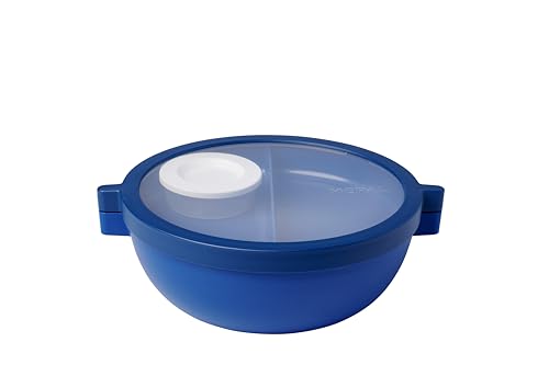 Mepal - Bento-Lunchbowl Vita - Brotdose mit Fächern - Extra Fach mit Deckel, Dressing-Deckel & Tablett - Bentobox - Salatbox to-go - Vivid blue von Mepal
