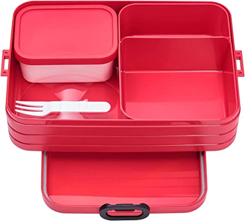 Mepal Bento-Lunchbox Take A Break Nordic Red large – Brotdose mit Fächern, geeignet für bis zu 8 Butterbrote, 1500 ml von Mepal