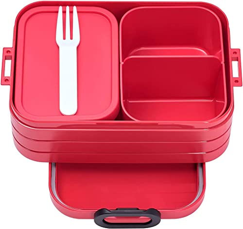 Mepal Bento-Lunchbox Take A Break Nordic Red midi – Brotdose mit Fächern, geeignet für bis zu 4 Butterbrote, 900 ml von Mepal