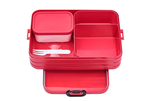 Mepal - Lunchbox Take A Break Large - Brotdose mit Fächern - Geeignet fur bis zu 8 butterbrote - Ideal für mealprep - 1500 ml - Nordic red von Mepal