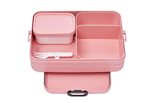 Mepal - Bento Lunchbox Take A Break Large - Brotdose mit Bento-Box - Meal Prep Box für Sandwiches, Kleine Snacks & Reste - Snack & Mittagessen - Essensbox mit Fächern - 1500 ml - Nordic Pink von Mepal