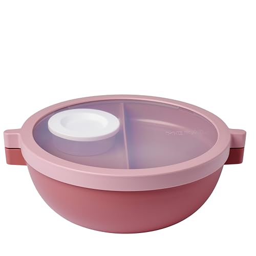 Mepal - Bento Schüssel Vita - Brotdose mit Fächern - Extra Dressing-Deckel & Tablett - Bentobox - Salatbox to-go - 1500 ml - Vivid mauve von Mepal