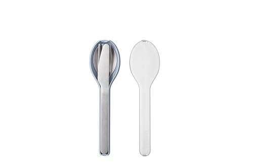 Mepal - Besteck 3-teiliges Set Ellipse - Besteck-Set für unterwegs - Besteht aus einem Messer, Gabel & Löffel - Besteck-Set mit Reiseetui - Edelstahl - '22 Nordic Blue von Mepal