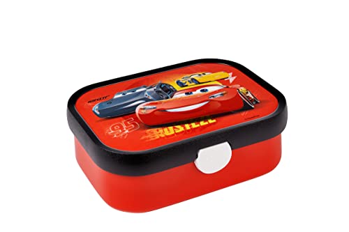 Mepal Brotdose Kinder - Bento Box Kinder - Brotdose Kinder mit Fächern & Gabel - Meal Prep Box mit Clip-Verschluss - BPA-frei & Spülmaschinenfest - 750 ml - Cars von Mepal