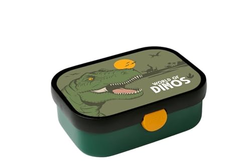 Mepal - Lunchbox Campus - Bento Lunchbox für Kinder - Brotdose mit Bento-Fach & Gabel - Meal Prep Box mit Clip-Verschluss - BPA-frei & Spülmaschinenfest - 750 ml - Dino von Mepal